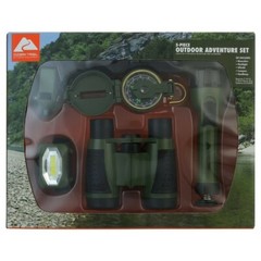 NEW Ozark Trail 5 Piece Outdoor Adventure Set Binoculars Compass Flashlight more