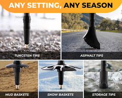 Trekking Poles – 2-Pc Pack Collapsible Lightweight Hiking Poles, Strong Aircraft