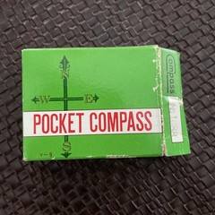 Vintage Precise Magnetic Pocket Compass Japanese Made In Box! Brass Case!