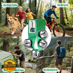 JIUSAIRUI Bear Bells Hiking Safety Green