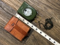 Vintage Chinese Army PLA Model 80 ZBZ 40 Lensatic Field Compass & Leather Pouch