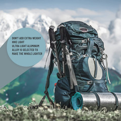Aluminum Trekking Poles – Quick Adjustable Locks, Comfort Handle, Padded Strap,