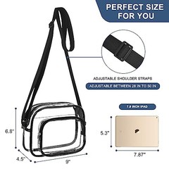 Clear Bag for Stadium Events Clear Purse Stadium Bag Satchel Small Black