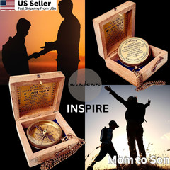 Gift for Son from Mom Dad | Engraved Compass 2″ – 2 inch(3100 lb.), Metallic
