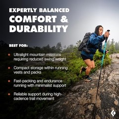 Trekking Poles Ultralight Aluminum Foldable Z Pole Trail Running Hiking Pair