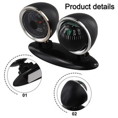 Car Accessory 2 in 1 Compass Ball with Thermometer for Navigation and Safety