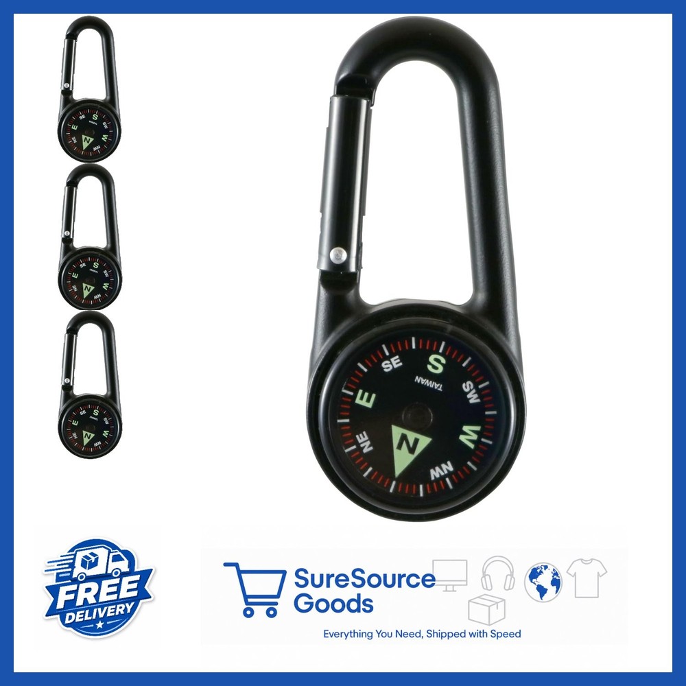 Durable Clip-on Carabiner Compass for Hiking Trails and Backcountry Use