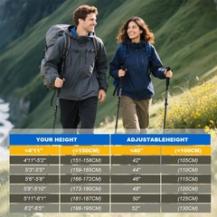 2X Adjustable Walking Sticks Aluminum Hiking Poles Lightweight Nordic Alpenstock