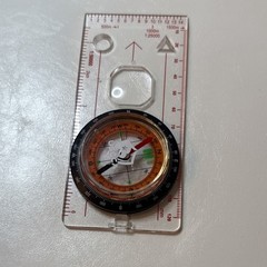 USCCA Hiking Compass Plastic with Ruler Clear Black Orange Decimal & Imperial