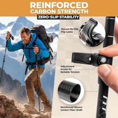 Ultra-Light Carbon Fiber Trekking Poles – Adjustable 24″ to 54″ for Hikers