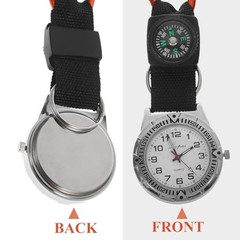 Mountaineering Nurse Watch with Compass and Carabiner Durable Alloy and Canvas