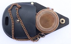 Brass Engraved Nautical Compass with Leather Case, Antique Gift for Birthday,…