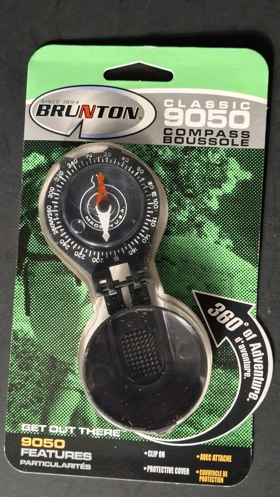 VINTAGE BRUNTON USA 360 POCKET COMPASS BOUSSOLE CLASSIC 9050