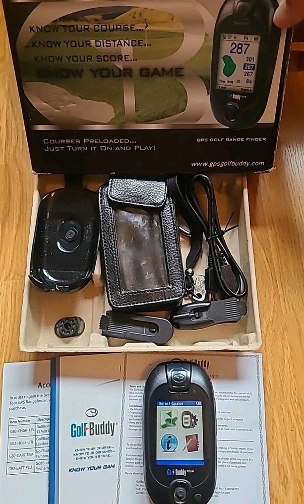Golf Buddy Pro Tour GPS Rangefinder + Keeper Golf Ball Markers – Good Condition