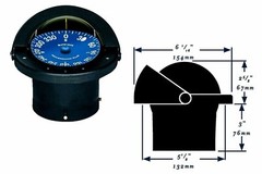 Ritchie SuperSport Flush Mount 4.5 In PowerDamp Flat Dial Compass Black SS-2000