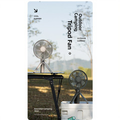 USB Powered Camping Fan 3000mAh Battery Foldable Tripod for stand for Outdoors