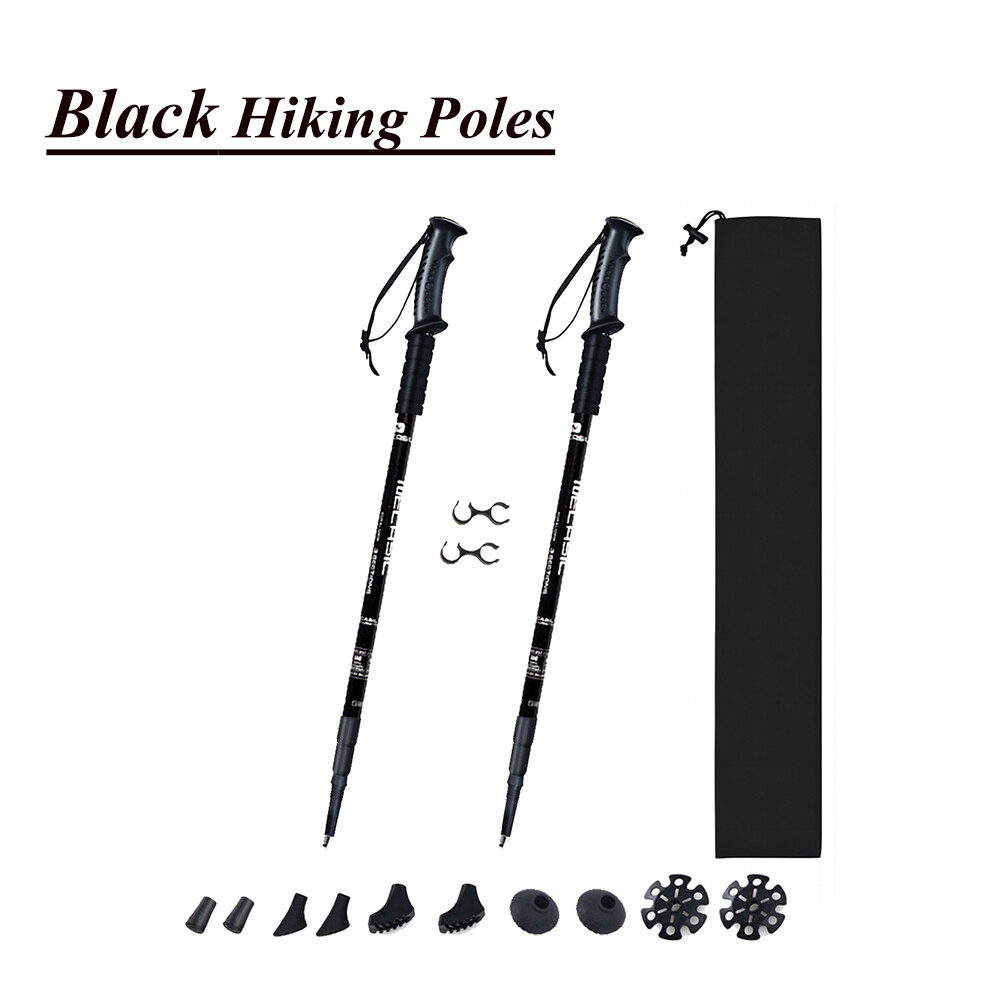 2X Trekking Poles Nordic Walking Hiking Sticks Adjustable Anti-shock Alpenstock