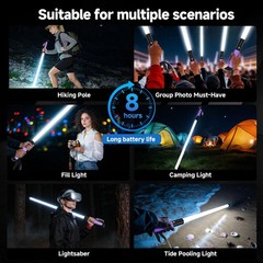 LED Illuminated Hard Hiking Poles, Lighting Tools and Warning Functions, USB …