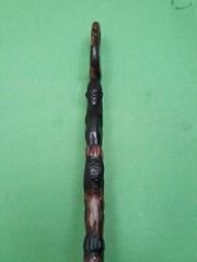 Hand Carved South African Heavy Natural Wood Hiking Stick 1b 3oz 37in