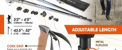 Trek-Z Cork Grip Trekking Poles – Lightweight Folding Hiking Poles, Adjustable