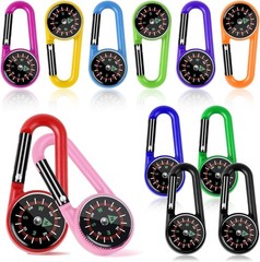 12 Pcs Mini Compass Keychain, Small Pocket Magnetic Compass Survival Hiking