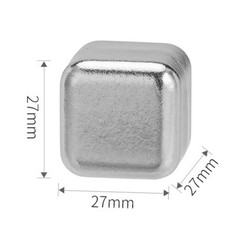 Titanium Beverage Chiller Cubes 27mm Set of 6 with Clip for Fast Cooling