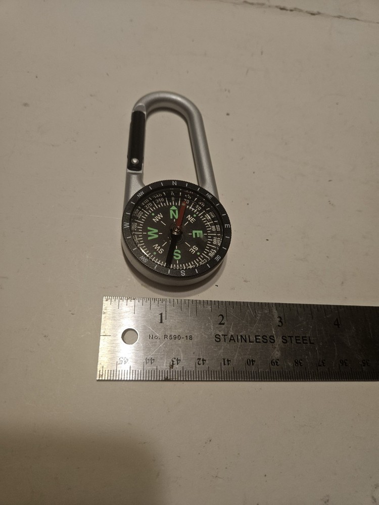 Carabiner Metal Compass Good Used Condition 16810