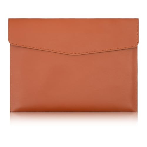 Leather Folders for Documents, PU Leather A4 File Folder Document Holder