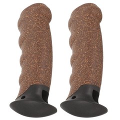 2Pcs Sturdy Cork Cane Handle Grip Replacement for Hiking Poles Yellow