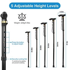 Collapsible Trekking Pole Adjustable Walking Cane Portable Mobility Aid for Men