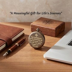 Compass Gift for Mom/Dad, Vintage Pocket Compass Engraved with Go Confidently Cu