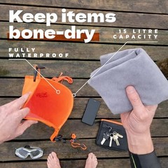 Swim Buoy for Open Water with Dry Bag 15L – Fully Waterproof Swim Bubble Orange