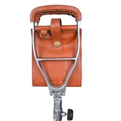 Outdoor Shooting Stick Seat Adjustable Venator Real Leather Tan Walking Seat Men