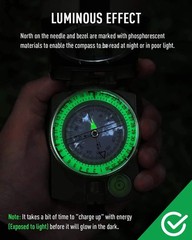 AOFAR Military Compass AF-4580 Lensatic Sighting for Camping Hiking Waterproof .
