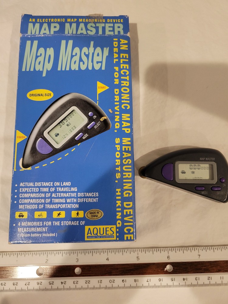 Aques Map Master Electronic Measuring Device Original Box Hiking Driving