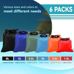 6PCS Waterproof Lightweight Dry Bags for Kayaking – 6PCS-A