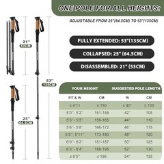 Ultra Strong Carbon Fiber Hiking Poles – Lightweight Trekking Sticks with Cork G