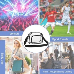 Clear Bag for Stadium Events Clear Purse Stadium Bag Satchel Small Black