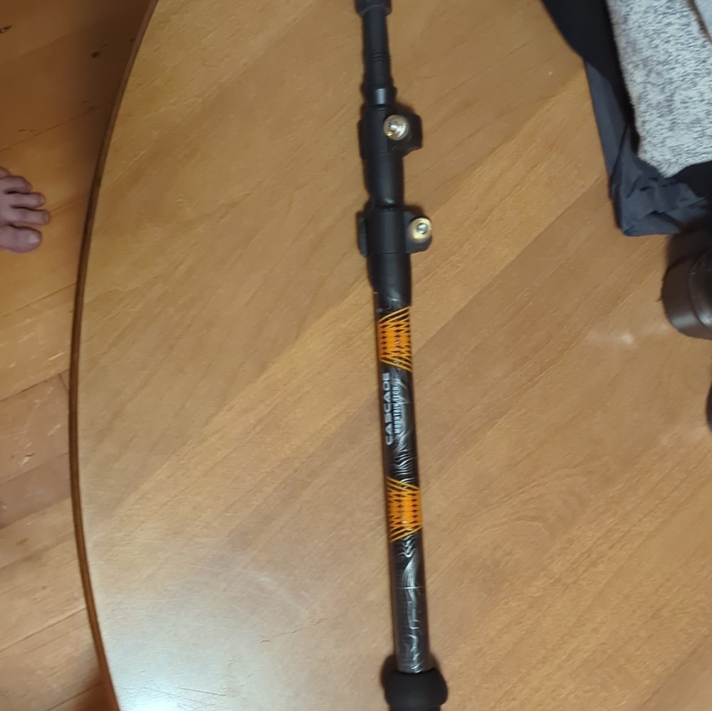 Cascade Mountain Tech Carbon Trekking Pole Adjustable Lever Lock Black/Orange