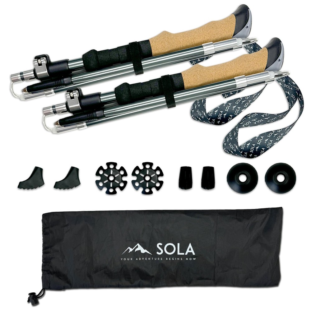 SOLA Trekking Poles Lightweight Collapsible Hiking Poles – 7075 Aluminum Allo…