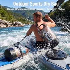 Dry Bag Waterproof for Men Women, 10L Lightweight Roll Top Dry Bag Gray