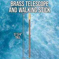 Brass Telescope and Walking Stick | 3-Piece Break-Down Design | 37″ Overall