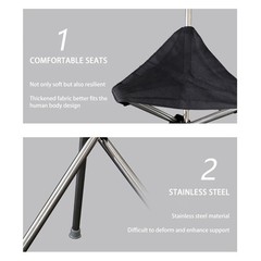 Outdoor Foldable Walking Stick Stool Lightweight Heavy Duty Steel Seat Elderly