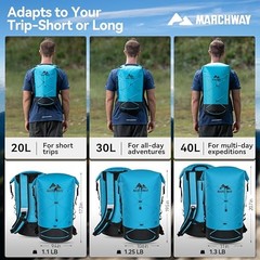 Floating Roll Top Dry Bag, Flexible Lightweight TPU Waterproof 30L Blue