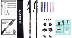 2 Pack Lightweight Hiking Trekking Poles – Adjustable 25-52, Tip Set Included