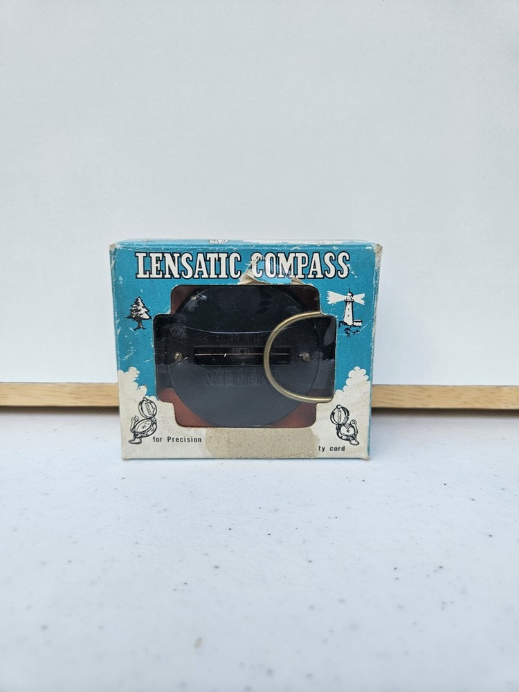 Vintage Compass Precise Pathfinder Engineer Lensatic Compass W/ Original Box