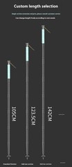 142CM luminous Tactical Trekking Pole, Folding with Compass Whistle Knife HooK
