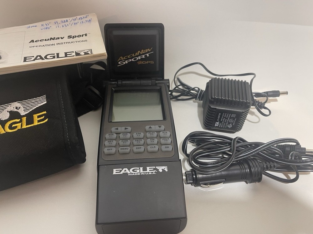 Vintage Eagle AccuNav Sport GPS w/ Case, Charger & Car Adapter – Tested