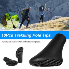 10 Reinforced Rubber Tip End Cap Hammers Trekking Pole Hiking Walking Stick Cane