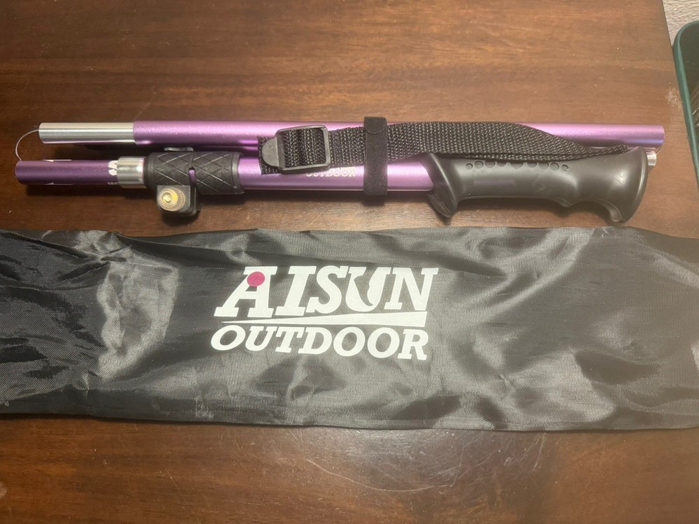 A Alafen Purple Collapsible Trekking Pole 7075 Aluminum Adjustable Walking Stick